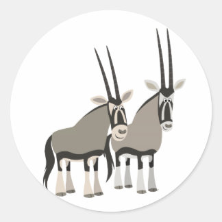 Par bonito do adesivo Oryxes de desenho animado