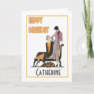 Par de Cartão de Aniversário de Flappers
