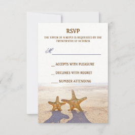 par de cartões RSVP de casamento de praia de estre
