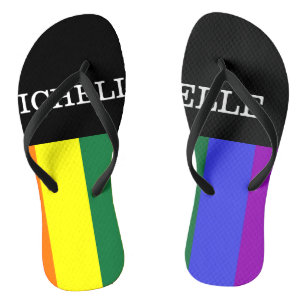 Par de Chinelos Orgulho Gay Rainbow Personalizado