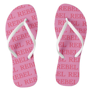 Par de Chinelos - REBEL Rosa e Branco