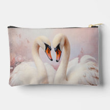 Par de Cisnes na Floral Rosa
