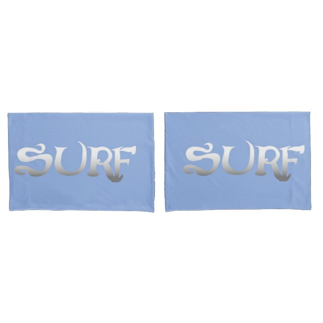 par de fronhas-padrão surf azul (Frente - conjunto)