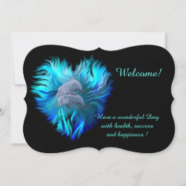 Par de golfinhos, adicione seu convite de texto