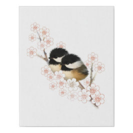 Par de Impressão de Canvas Faux Chickadees Bebê