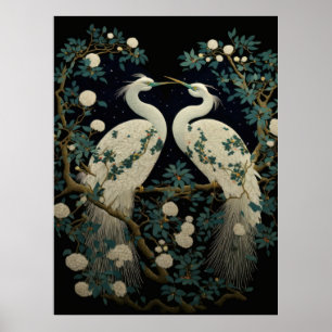 Par de Poster de Egrets Brancos