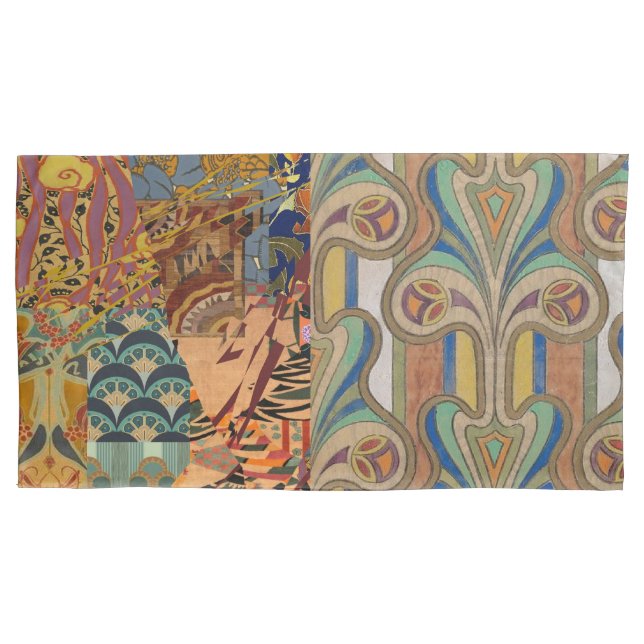 par de tamanhos-rei de fronhas com design de arte (Frente-Esquerda)