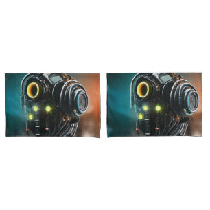 Par de travesseiros padrão de cinza Robot 5