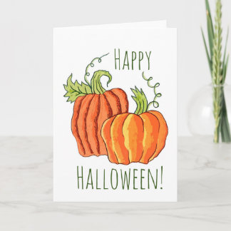 Par do cartão de saudação Pumpkins