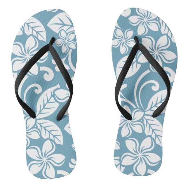 Par ISLAND PLUMERIA (SLATE BLUE) de Chinelos (Pé da cama)