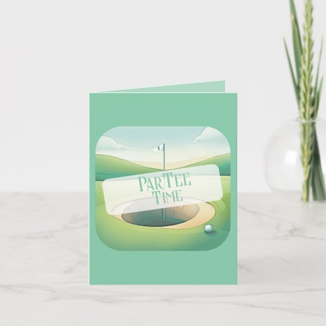 Par-Tee Time Golf Pensou Foto Convite De Aniversár (Frente)