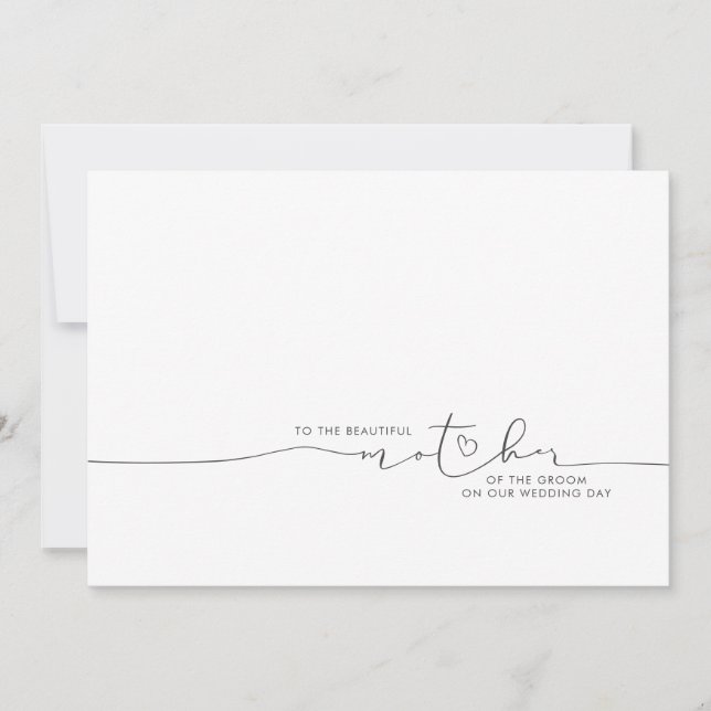 Para a bela Mãe do Noivo Mensagem da Noiva (Frente)