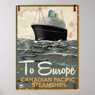 Para a Europa Vintage Poster de viagens canadense