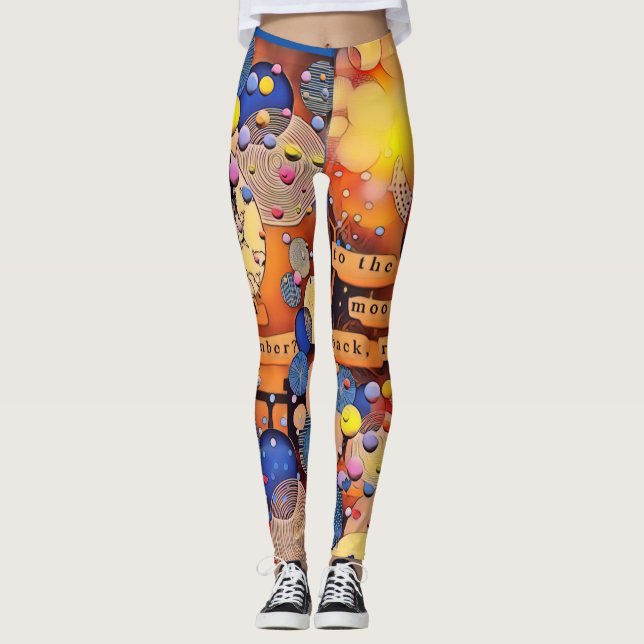 Para a lua e para trás Leggings (Frente)