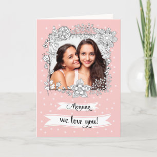 Para a mãe no Dia de as mães. Cartão com fotos Per