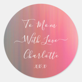 Para a Mamãe Com Amor Etiqueta de Presente Rosa e