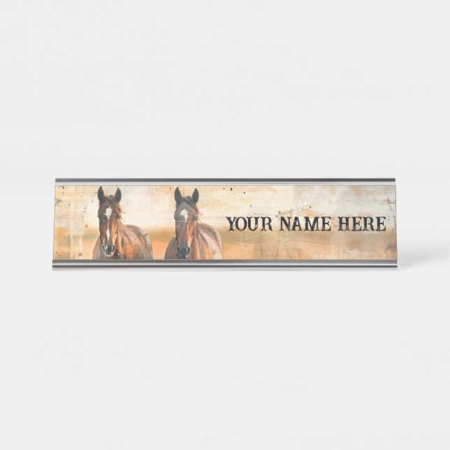 Para a mesa de cavalos selvagens ou a placa de nom (Frente)