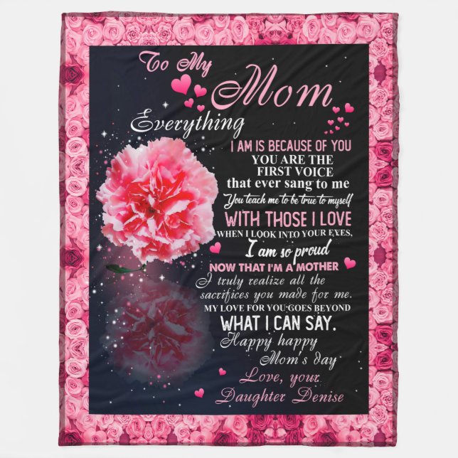 para a minha mãe cobertor da garotinha, Blanket Gi (Frente)