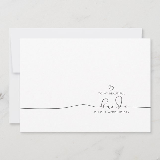 Para A Minha Noiva Na Nossa Mensagem De Dia De Cas (Frente)