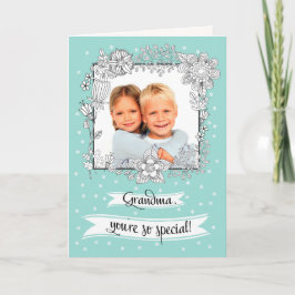 Para a vovó no Dia de as mães. Cartão com fotos Pe