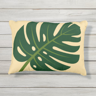 Para Ambientes Externos Almofada externa de folha de palmeira Monstera par
