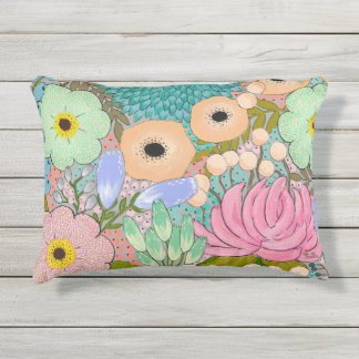 Para Ambientes Externos Arte Botânica Floral Impressão Fora da Almofada