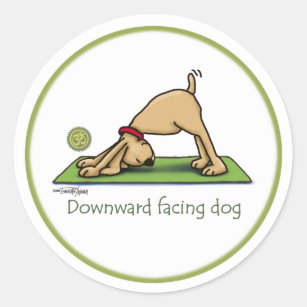 Para baixo - enfrentando o cão - etiquetas da ioga