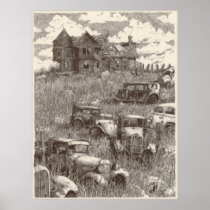 Para baixo no poster da fazenda