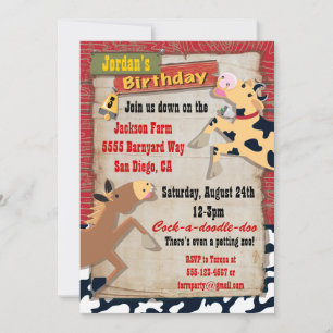 Para baixo nos Convites de aniversário da Fazenda