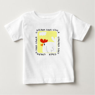 Para Bebê A galinha diz o camiseta e os presentes do Cluck