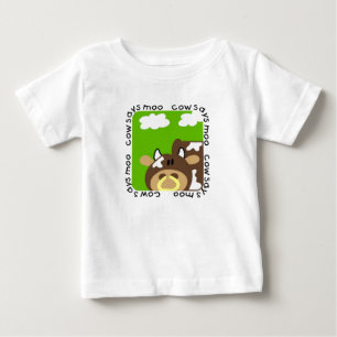Para Bebê A vaca diz o camiseta e os presentes do MOO