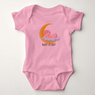 Para Bebê Baby Story Sleeping into the Moon Baby body suits