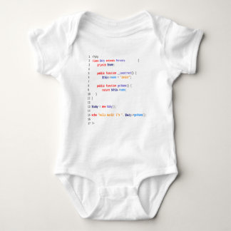 Para Bebê Body baby hello world php branco
