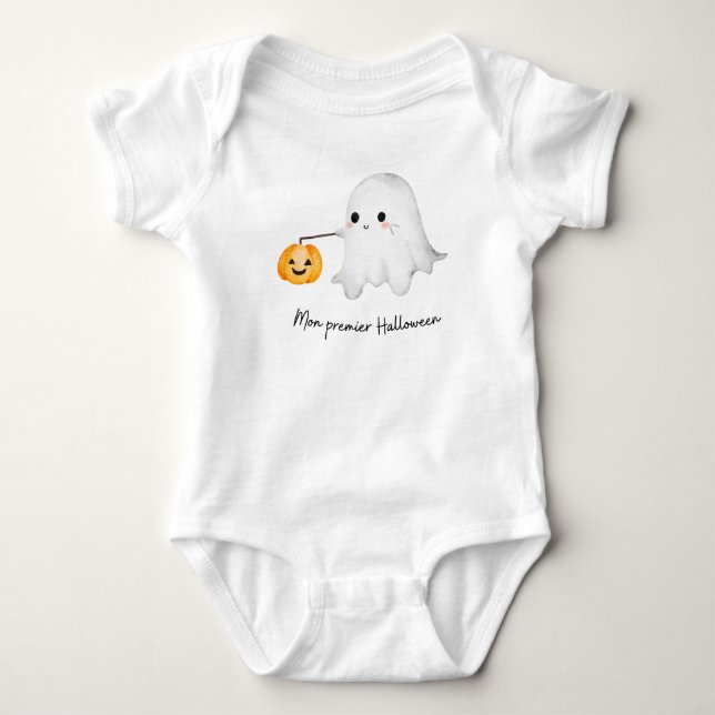 Para Bebê Body bébé Halloween – fantôme mignon  (Frente)