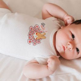 Para Bebê Body bébé So Cute lapin mignon et fleurs roses
