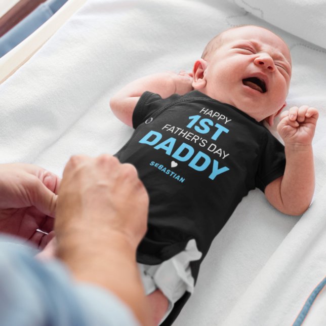 Para Bebê Body Bodysuit Dia dos Pais pela Primeira Vez (Criador carregado)