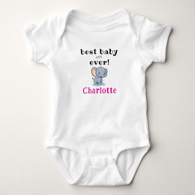 Para Bebê Body completo com slogan engraçado e nome, melhor  (Frente)