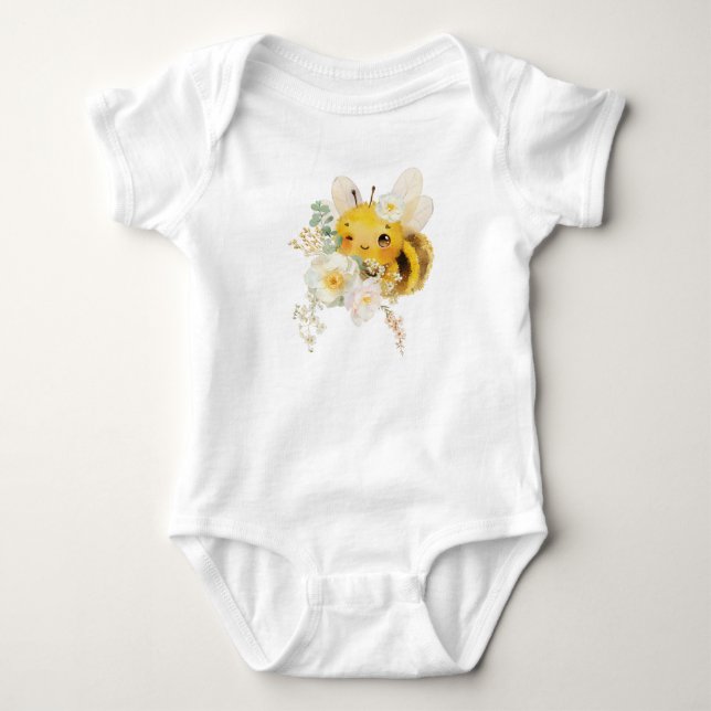 Para Bebê Body de Abelha Floral (Frente)