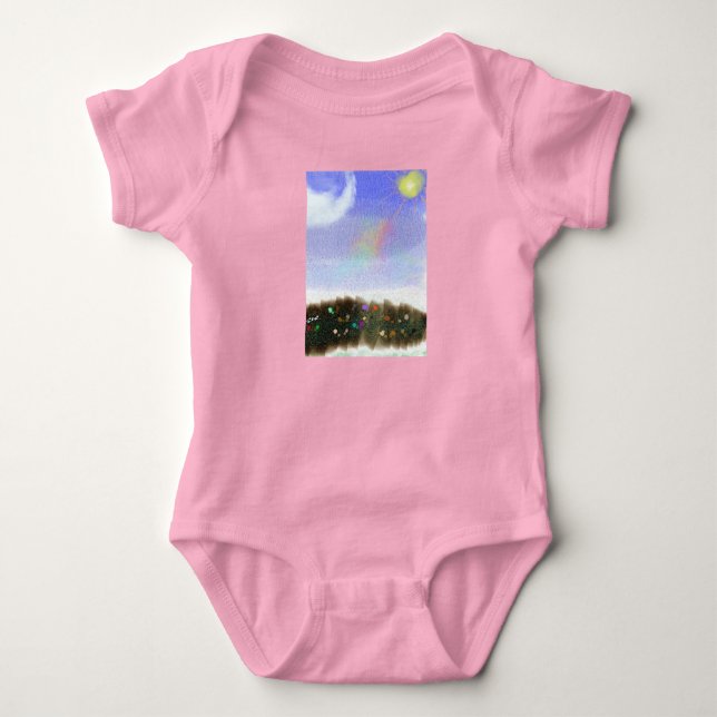 Para Bebê Body de Exibição da Chuva de Primavera (Frente)