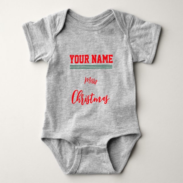 Para Bebê Body de jersey personalizado de Natal cor (Frente)