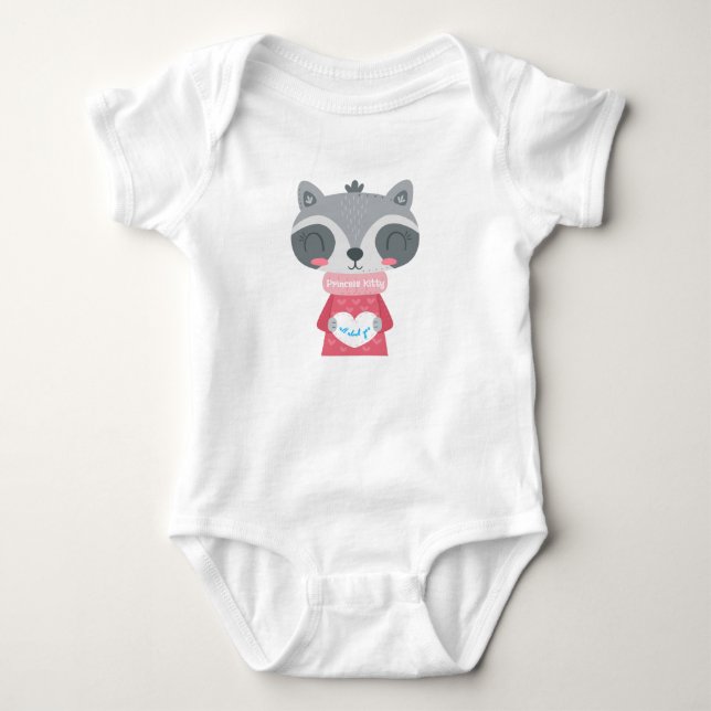 Para Bebê Body de Jersey Princesa Kitty Baby (Frente)
