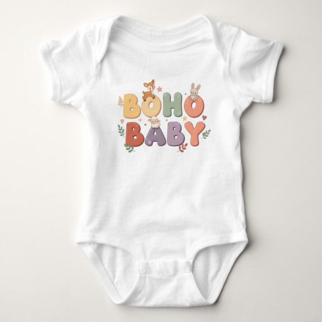 Para Bebê Body de Uma Peça Boho Baby Pastel (Frente)