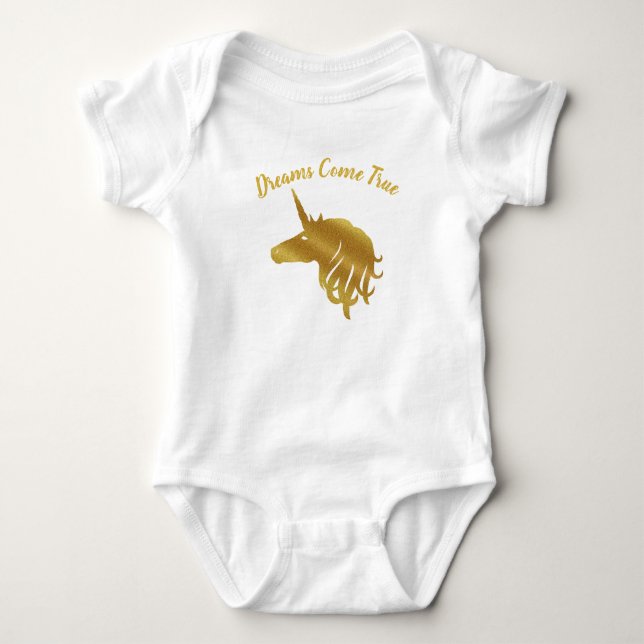 Para Bebê Body de Unicórnio Sonhos se Realizam (Frente)