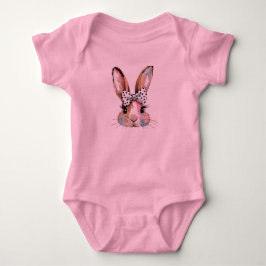 Para Bebê Body e macacão de Páscoa Coquette Bunny Bow