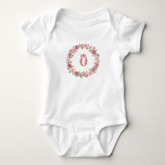 Para Bebê Body Floral Baby Milestone | Recém-Nascido Mês 0 F