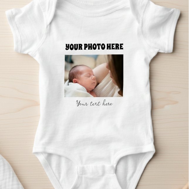 Para Bebê Body for children with photo and customized text (Criador carregado)