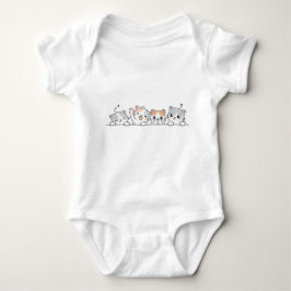 Para Bebê Body Infantil Amigos de Gato Fofo