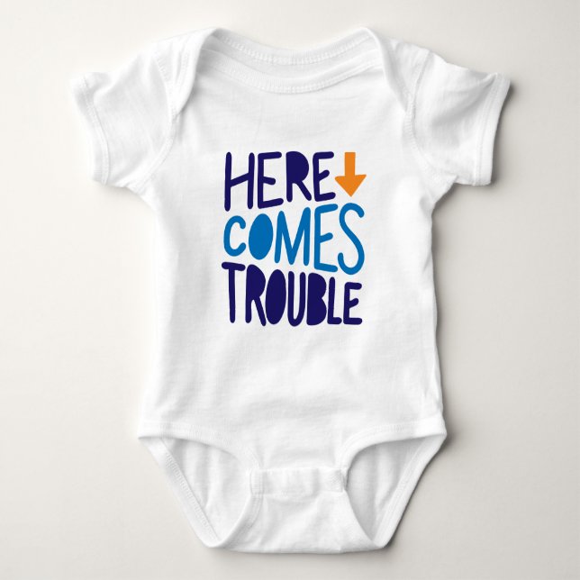 Para Bebê Body Infantil Aqui Vem Problema (Frente)