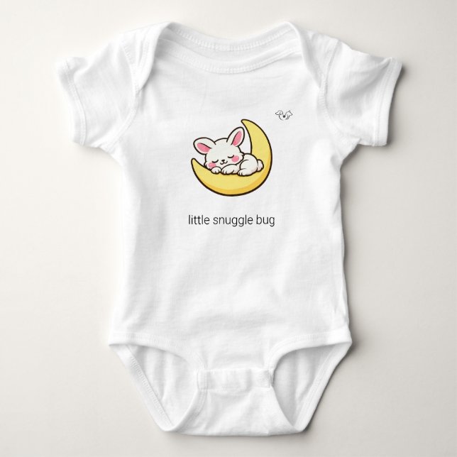 Para Bebê Body Infantil Bichinho Fofo de Coelho Chibi Adorme (Frente)