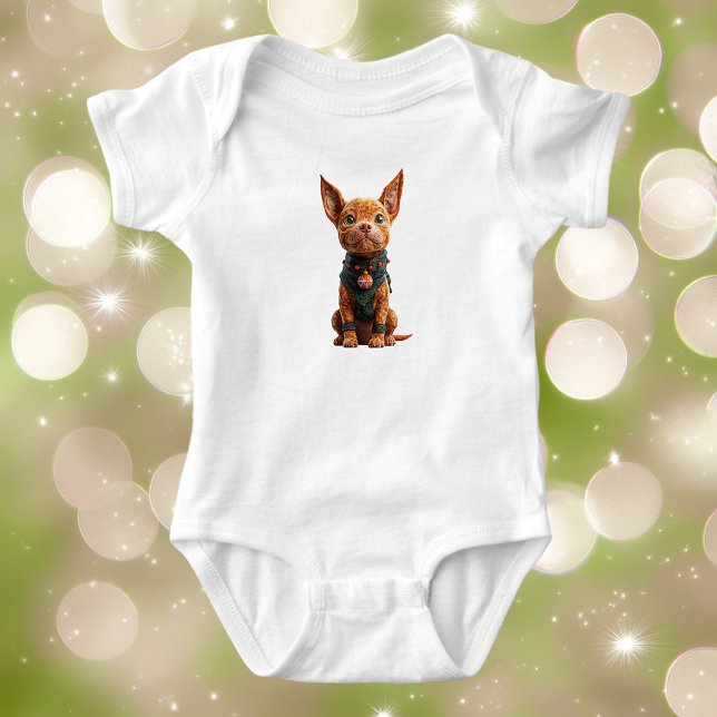 Para Bebê Body Infantil Bom Menino Cachorro De Natal (Criador carregado)